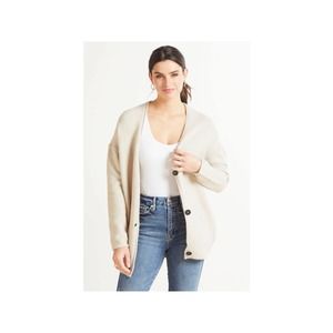 EVEREVE Womens Size S Sutton Cream Cardigan | Oversized Normcore Cardigan